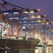 Ship in port at night time