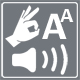 Alternative formats logo Alternative formats logo showing sign language, large print and audio