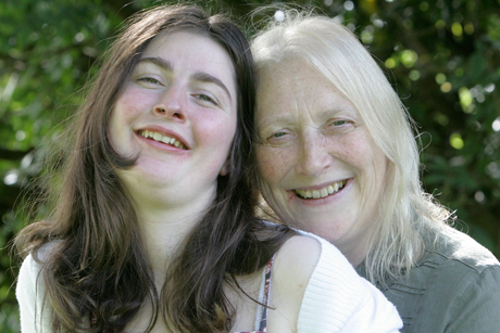Two women smiling