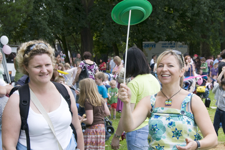 Woman plate spinning